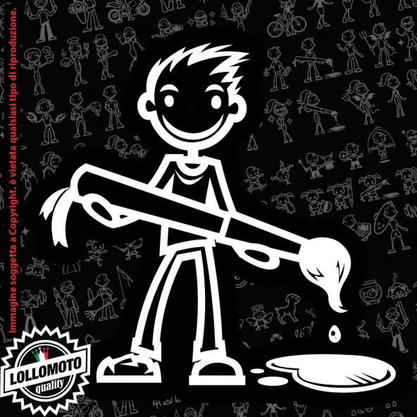 Ragazzo Dj StickMan© 2.0 Bianchi e Neri Adesivi Famiglia Vetro Auto Stickers Family Stickers Family Decal