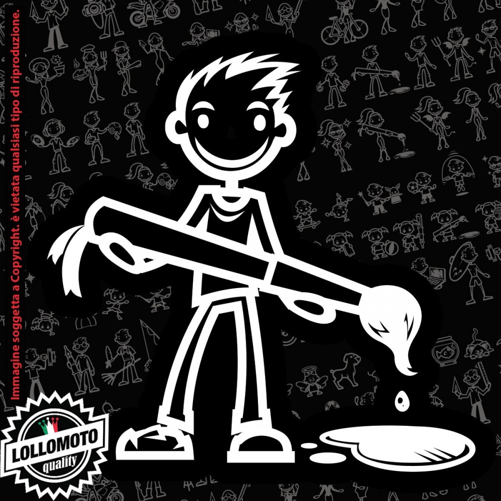 Ragazzo Dj StickMan© 2.0 Bianchi e Neri Adesivi Famiglia Vetro Auto Stickers Family Stickers Family Decal