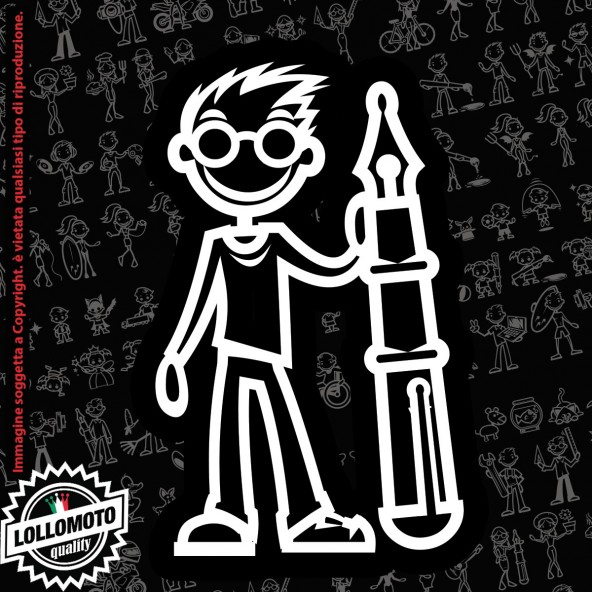 Ragazzo Rugby StickMan© 2.0 Bianchi e Neri Adesivi Famiglia Vetro Auto Stickers Family Stickers Family Decal