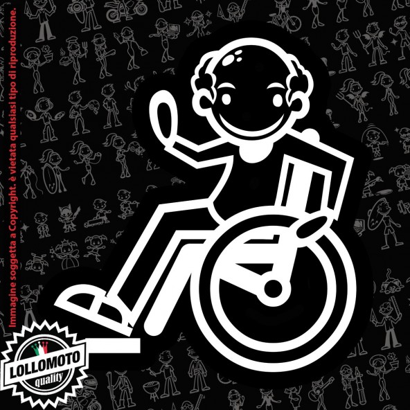 Nonno con Canotta StickMan© 2.0 Bianchi e Neri Adesivi Famiglia Vetro Auto Stickers Family Stickers Family Decal