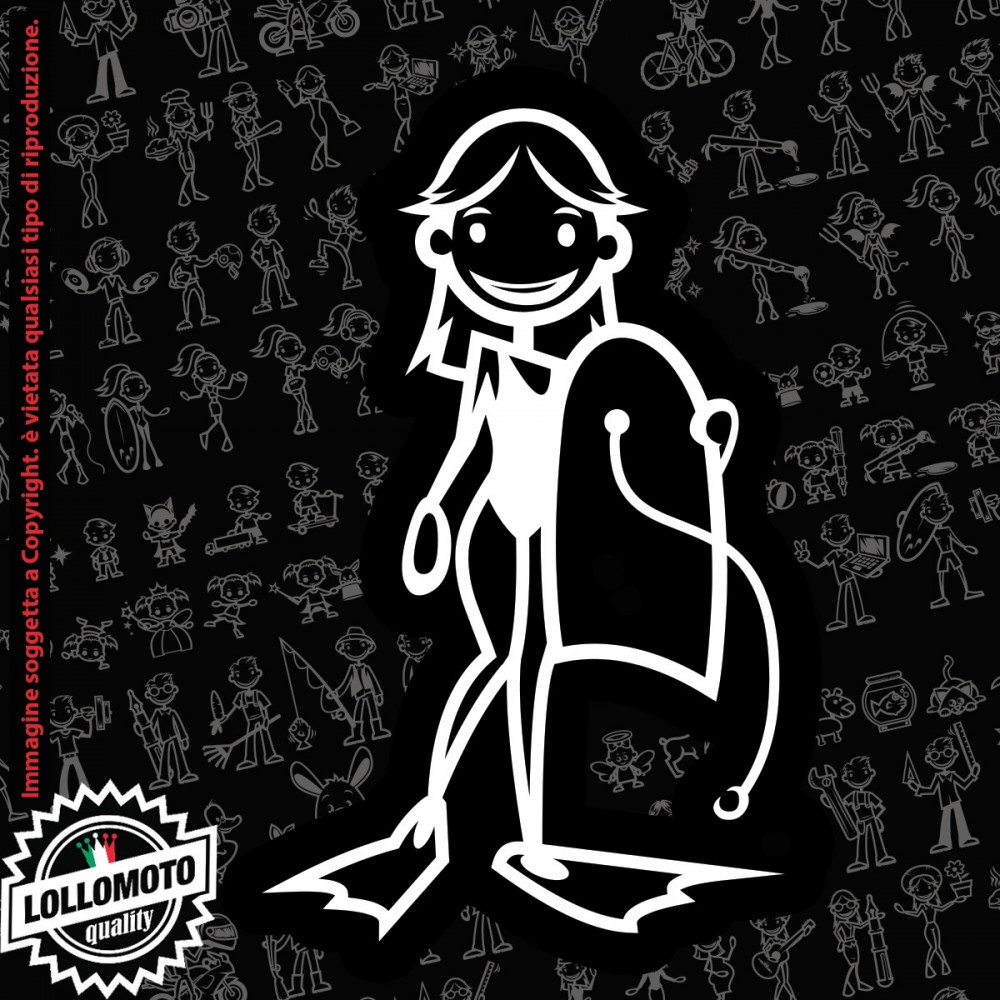 Mamma Pirata StickMan© 2.0 Bianchi e Neri Adesivi Famiglia Vetro Auto Stickers Family Stickers Family Decal