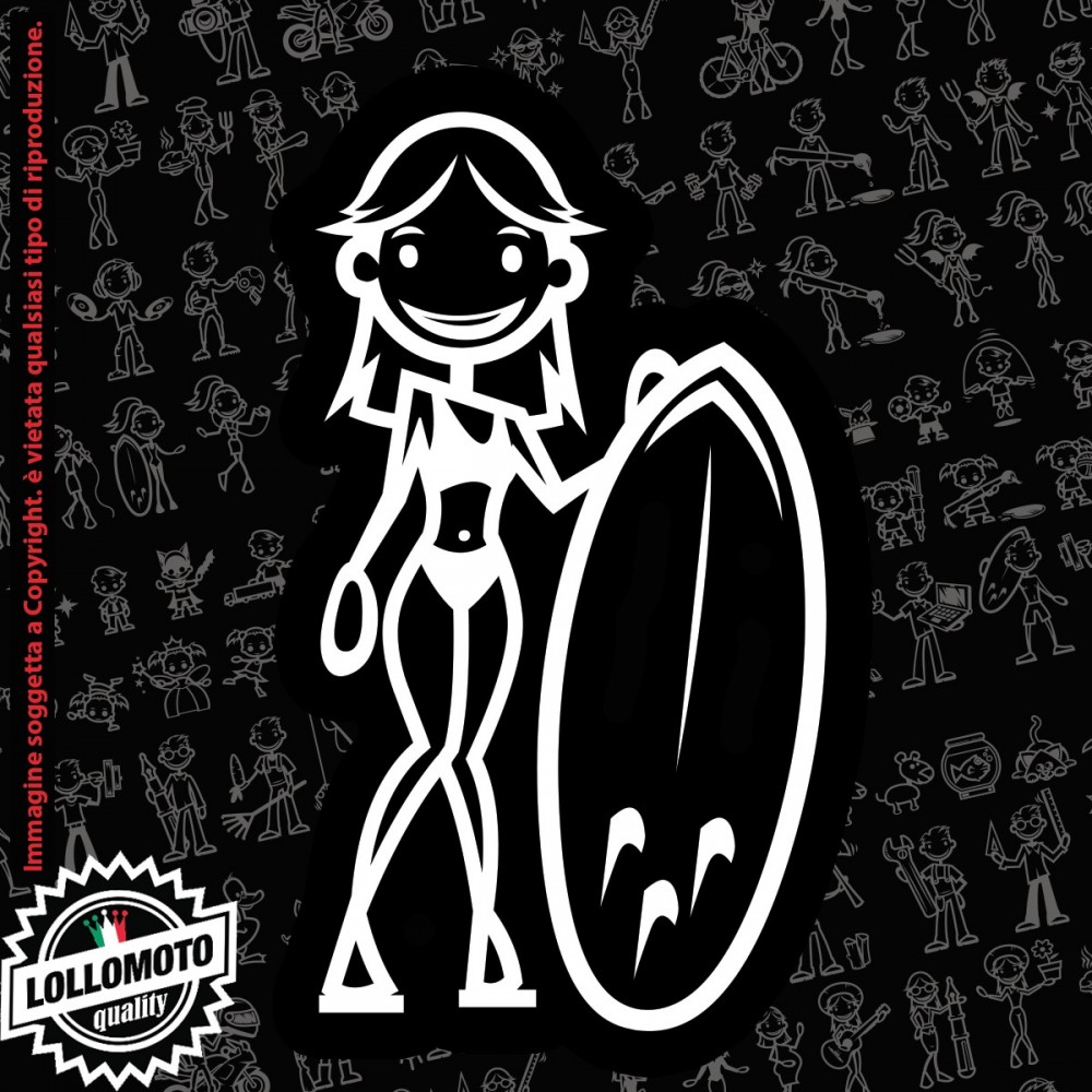 Mamma Pescatrice StickMan© 2.0 Bianchi e Neri Adesivi Famiglia Vetro Auto Stickers Family Stickers Family Decal