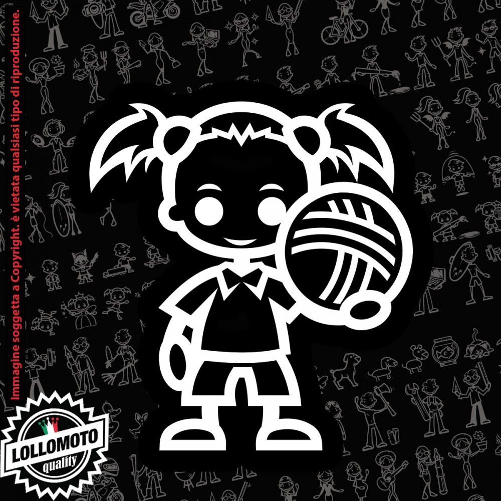 Bambina con Pennello StickMan© 2.0 Bianchi e Neri Adesivi Famiglia Vetro Auto Stickers Family Stickers Family Decal