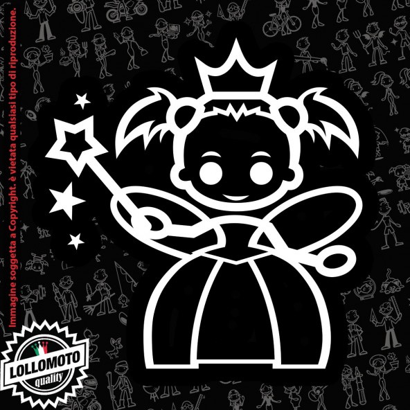 Bambina Mascherata StickMan© 2.0 Bianchi e Neri Adesivi Famiglia Vetro Auto Stickers Family Stickers Family Decal