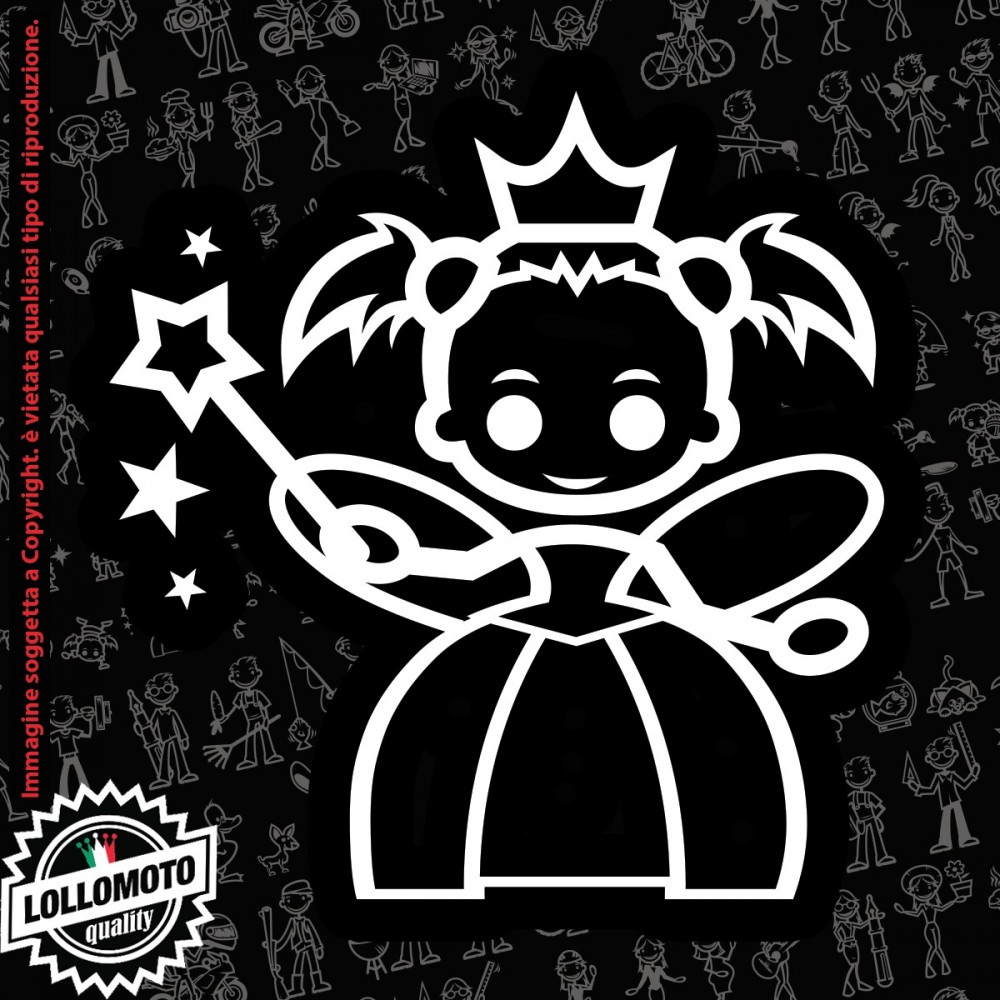 Bambina Mascherata StickMan© 2.0 Bianchi e Neri Adesivi Famiglia Vetro Auto Stickers Family Stickers Family Decal