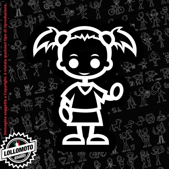 Bambina Principessa StickMan© 2.0 Bianchi e Neri Adesivi Famiglia Vetro Auto Stickers Family Stickers Family Decal