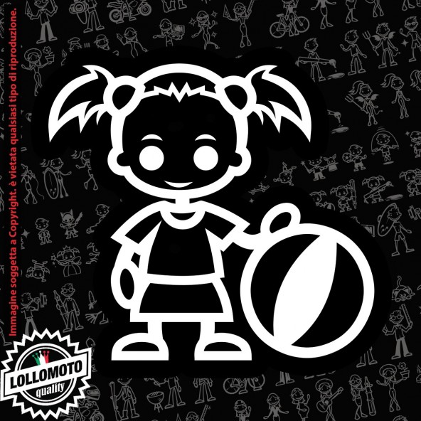 Bambina con Skateboard StickMan© 2.0 Bianchi e Neri Adesivi Famiglia Vetro Auto Stickers Family Stickers Family Decal