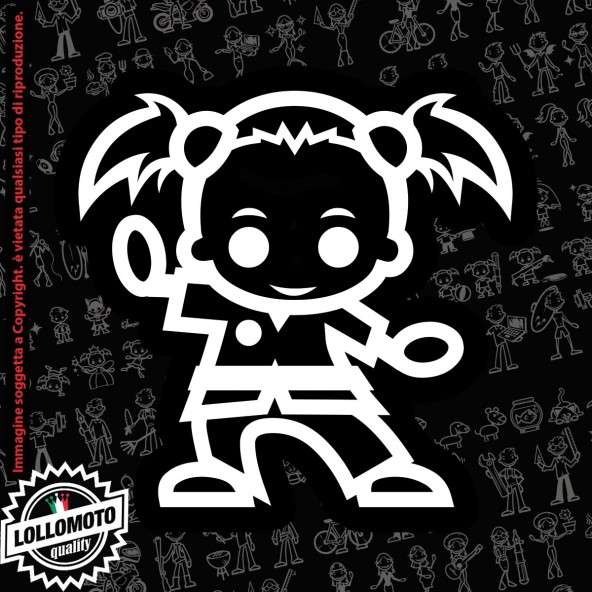 Bambina con Palla StickMan© 2.0 Bianchi e Neri Adesivi Famiglia Vetro Auto Stickers Family Stickers Family Decal