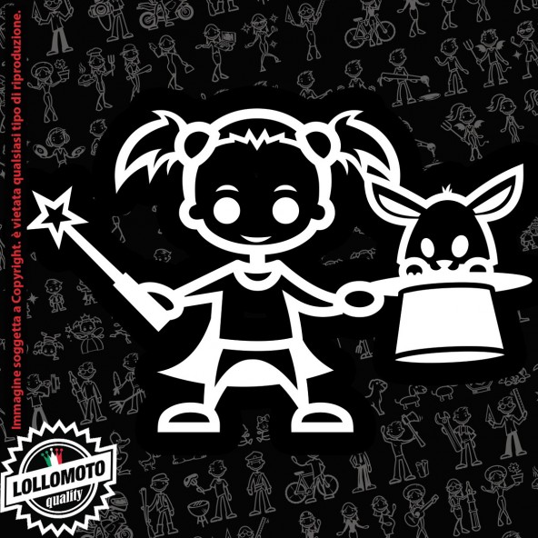 Bambina con Corda StickMan© 2.0 Bianchi e Neri Adesivi Famiglia Vetro Auto Stickers Family Stickers Family Decal