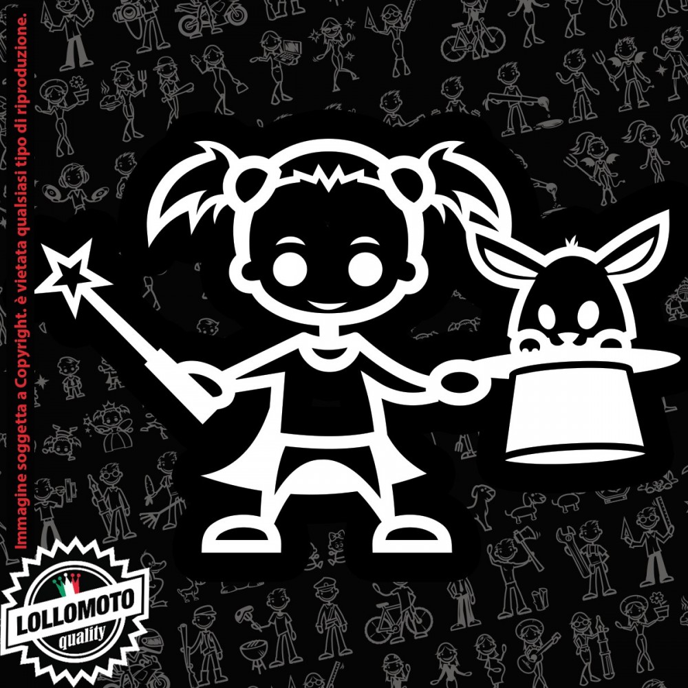 Bambina con Corda StickMan© 2.0 Bianchi e Neri Adesivi Famiglia Vetro Auto Stickers Family Stickers Family Decal