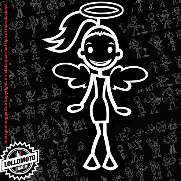 Ragazza che Ascolta Musica StickMan© 2.0 Bianchi e Neri Adesivi Famiglia Vetro Auto Stickers Family Stickers Family Decal