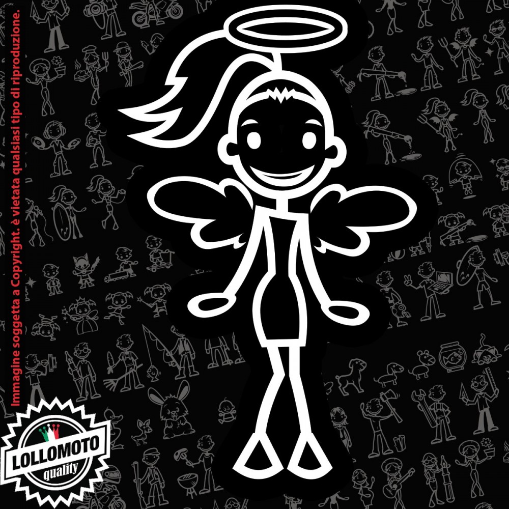 Ragazza che Ascolta Musica StickMan© 2.0 Bianchi e Neri Adesivi Famiglia Vetro Auto Stickers Family Stickers Family Decal