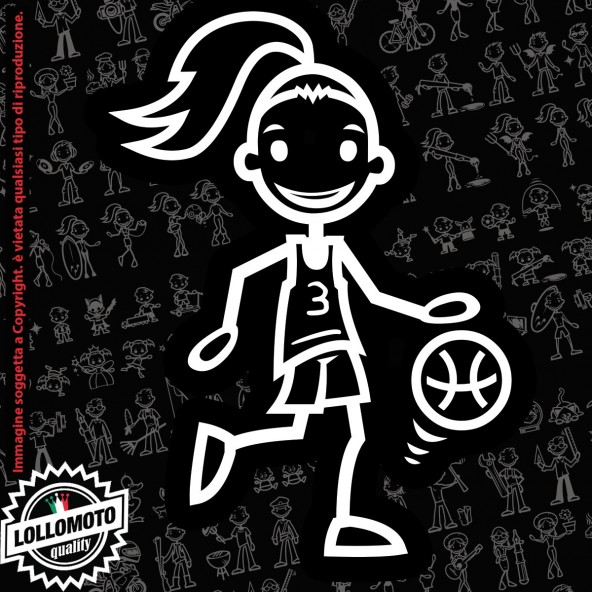 Ragazza che Gioca a Calcio StickMan© 2.0 Bianchi e Neri Adesivi Famiglia Vetro Auto Stickers Family Stickers Family Decal