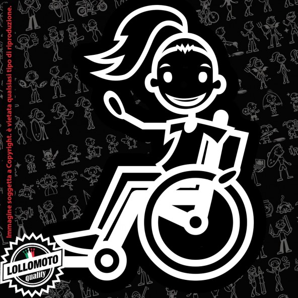 Ragazza sulla Neve StickMan© 2.0 Bianchi e Neri Adesivi Famiglia Vetro Auto Stickers Family Stickers Family Decal