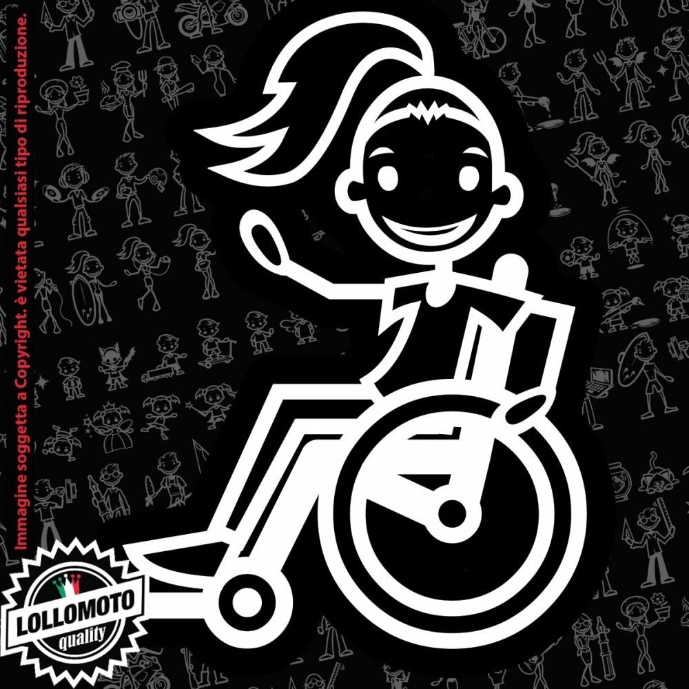 Ragazza sulla Neve StickMan© 2.0 Bianchi e Neri Adesivi Famiglia Vetro Auto Stickers Family Stickers Family Decal