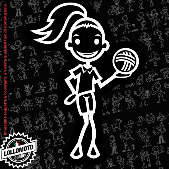 Ragazza Disabile StickMan© 2.0 Bianchi e Neri Adesivi Famiglia Vetro Auto Stickers Family Stickers Family Decal