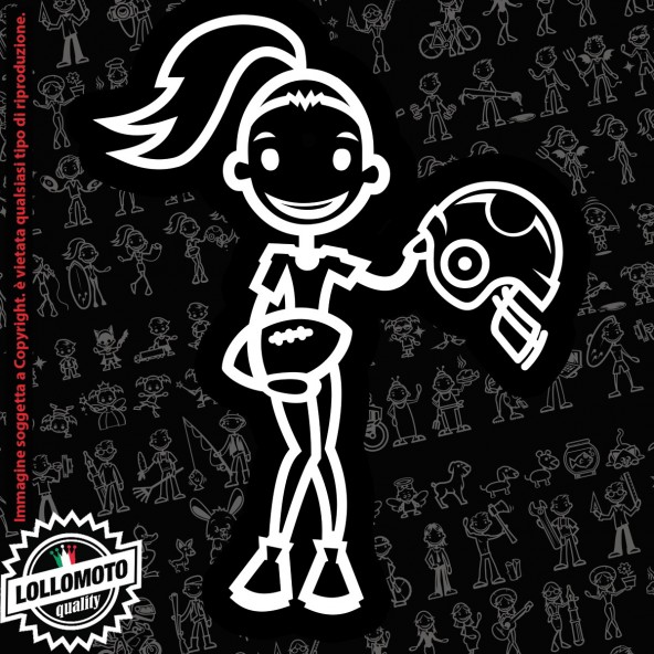 Ragazza con Pennello StickMan© 2.0 Bianchi e Neri Adesivi Famiglia Vetro Auto Stickers Family Stickers Family Decal