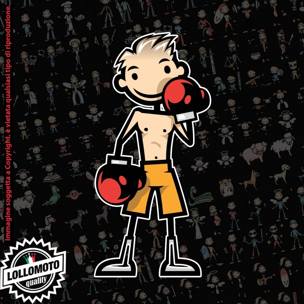 Papà PUGILE StickMan© 2.0 Colorati Adesivi Famiglia Vetro Auto Stickers Family Stickers Family Decal