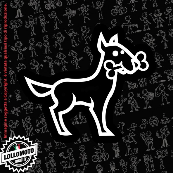Cane Barbone Nano StickMan© 2.0 Bianchi e Neri Adesivi Famiglia Vetro Auto Stickers Family Stickers Family Decal