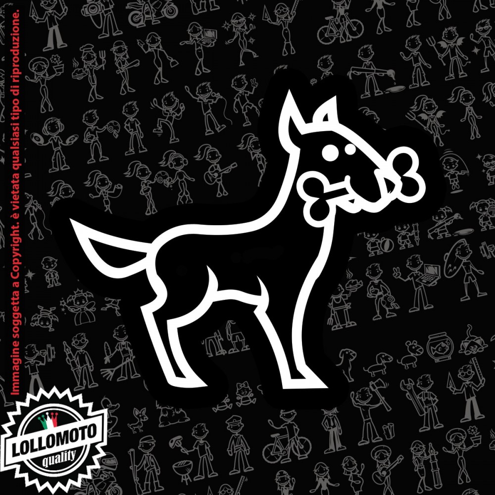 Cane Barbone Nano StickMan© 2.0 Bianchi e Neri Adesivi Famiglia Vetro Auto Stickers Family Stickers Family Decal