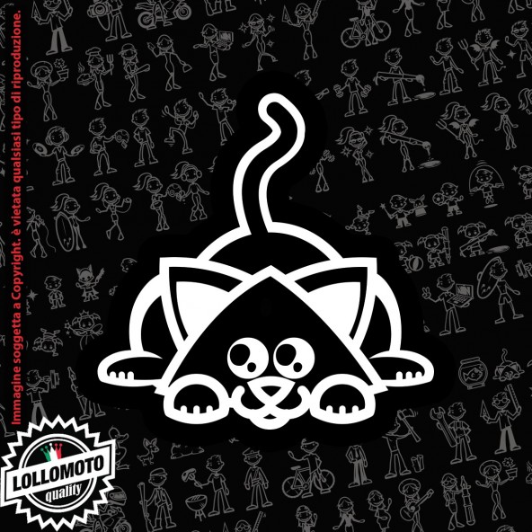 Gatto che Dorme StickMan© 2.0 Bianchi e Neri Adesivi Famiglia Vetro Auto Stickers Family Stickers Family Decal