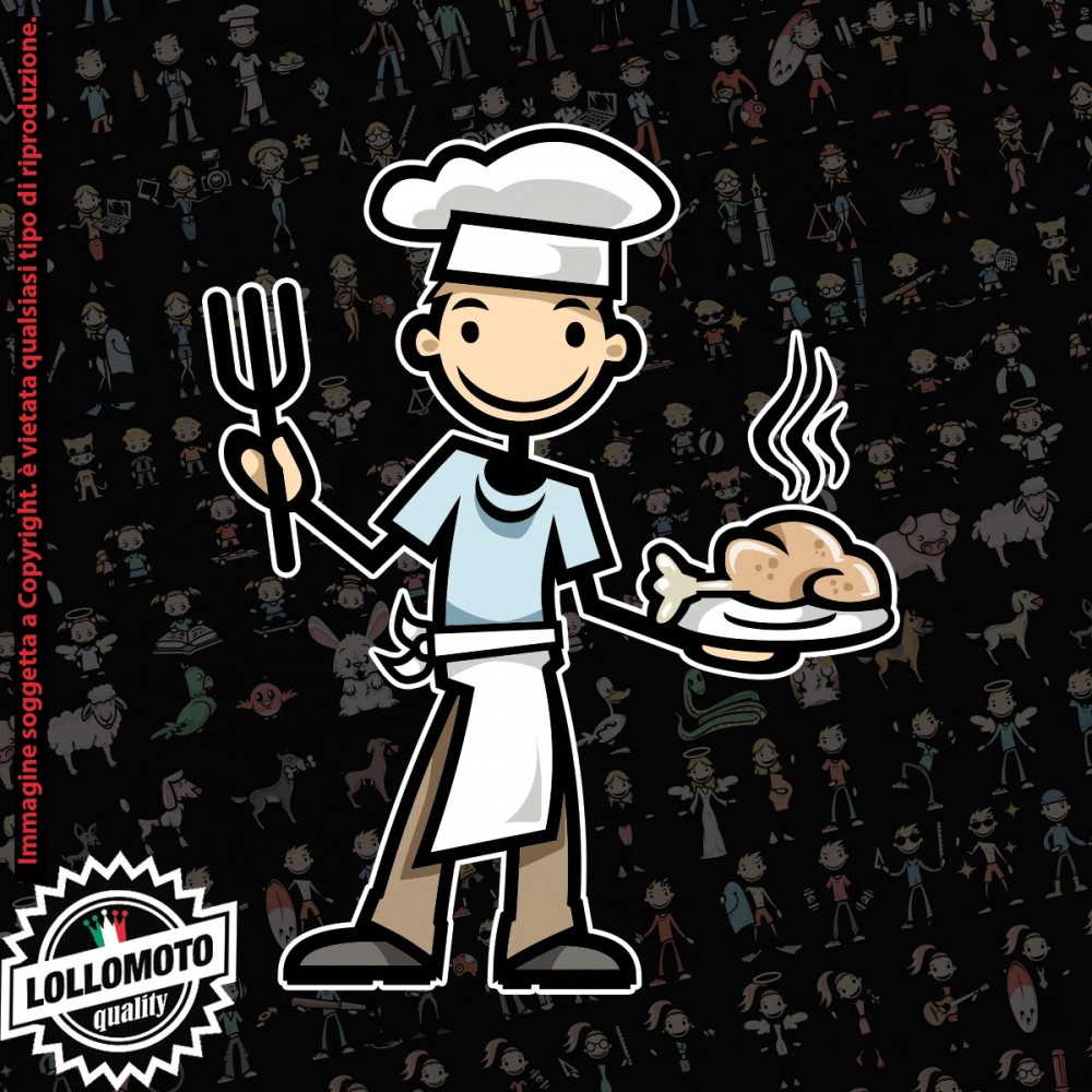 Papà cuoco StickMan© 2.0 Colorati Adesivi Famiglia Vetro Auto Stickers Family Stickers Family Decal