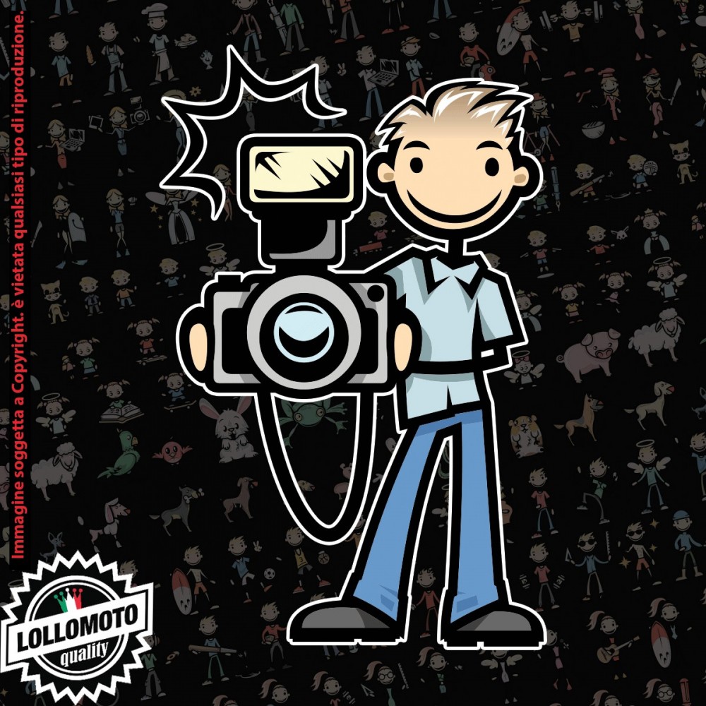 Papà Fotografo StickMan© 2.0 Colorati Adesivi Famiglia Vetro Auto Stickers Family Stickers Family Decal