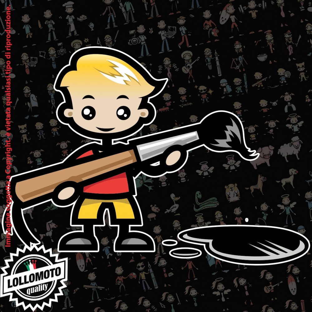Bambino con Pennello StickMan© 2.0 Colorati Adesivi Famiglia Vetro Auto Stickers Family Stickers Family Decal