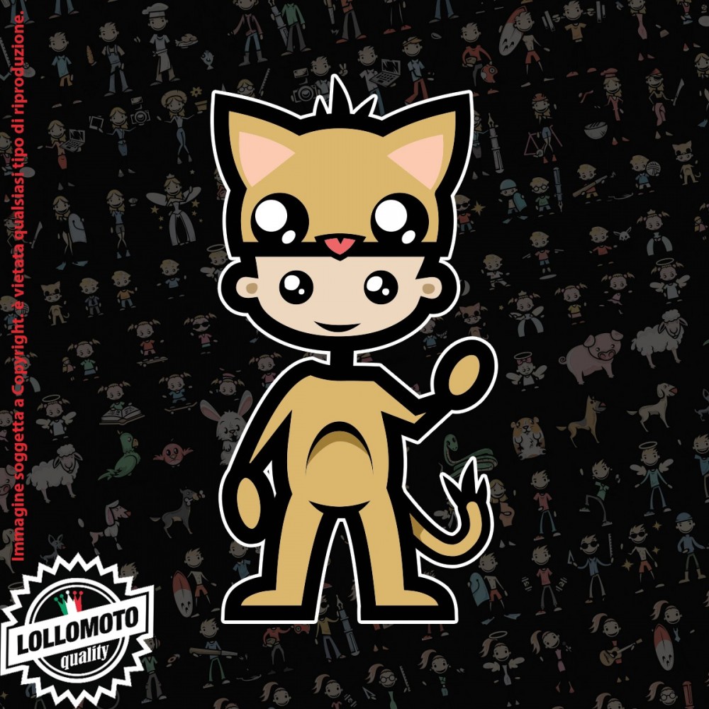 Bambino con Maschera StickMan© 2.0 Colorati Adesivi Famiglia Vetro Auto Stickers Family Stickers Family Decal