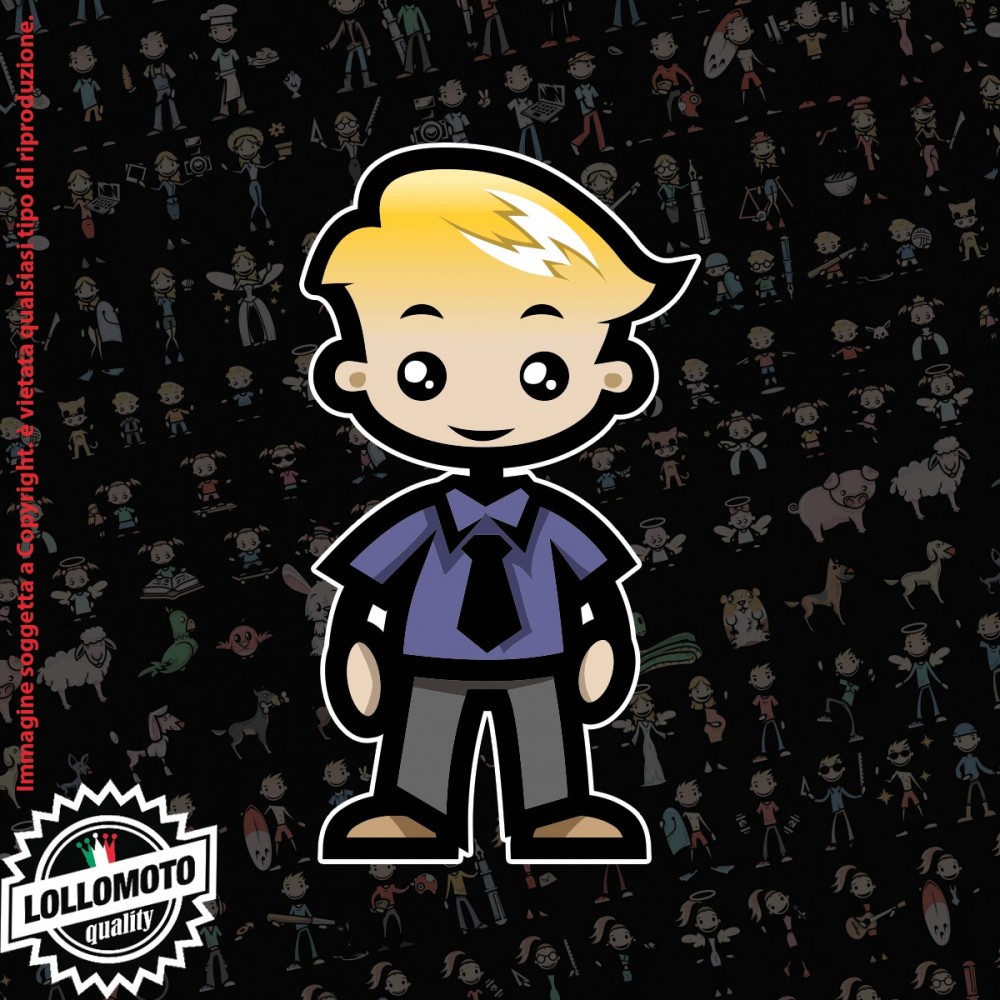 Bambino con Cravatta StickMan© 2.0 Colorati Adesivi Famiglia Vetro Auto Stickers Family Stickers Family Decal