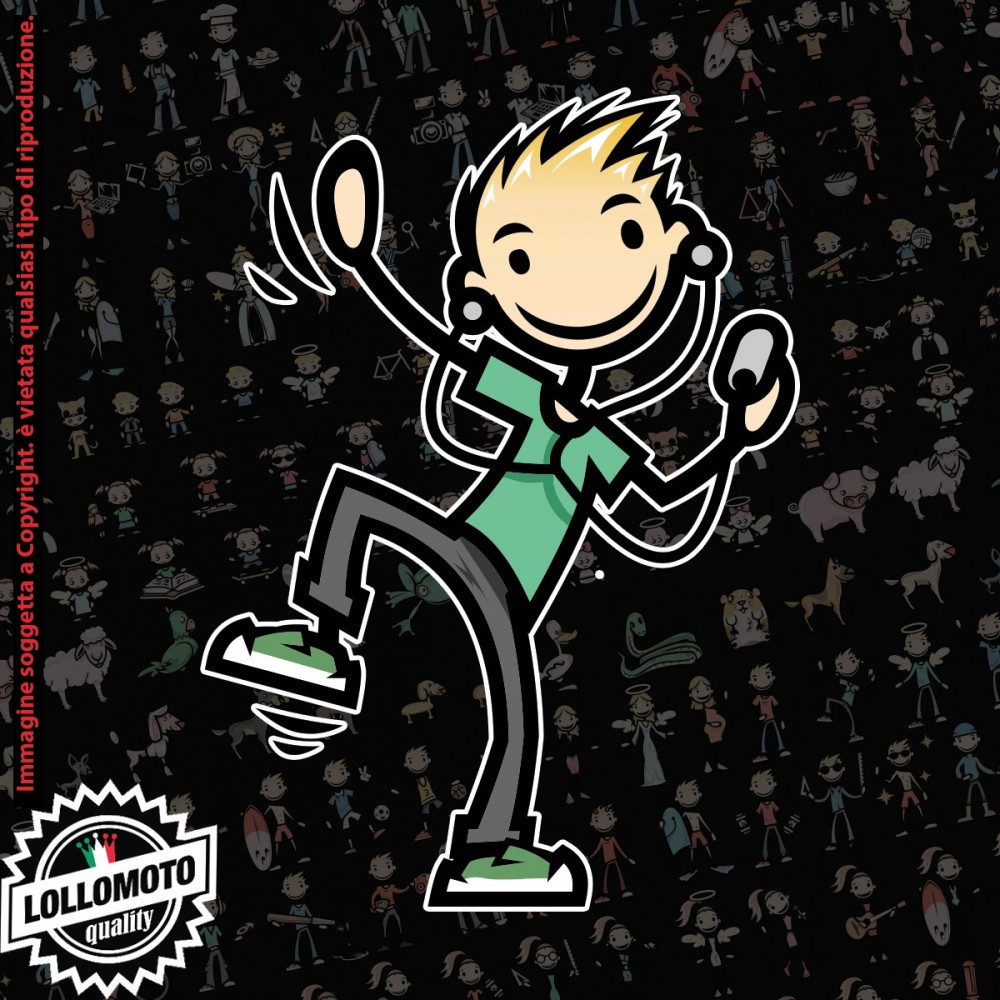 Ragazzo che balla StickMan© 2.0 Colorati Adesivi Famiglia Vetro Auto Stickers Family Stickers Family Decal