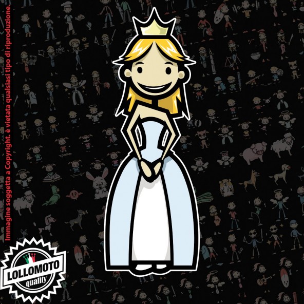 Mamma principessa StickMan© 2.0 Colorati Adesivi Famiglia Vetro Auto Stickers Family Stickers Family Decal