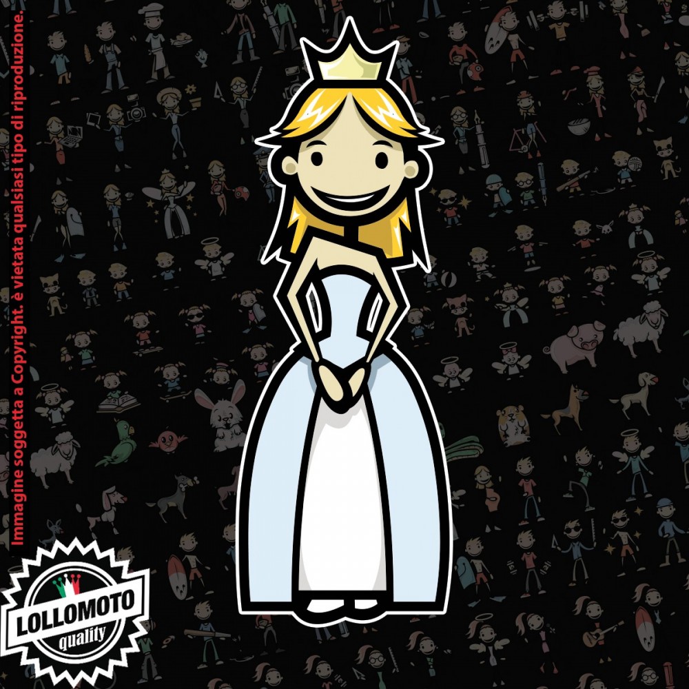 Mamma principessa StickMan© 2.0 Colorati Adesivi Famiglia Vetro Auto Stickers Family Stickers Family Decal