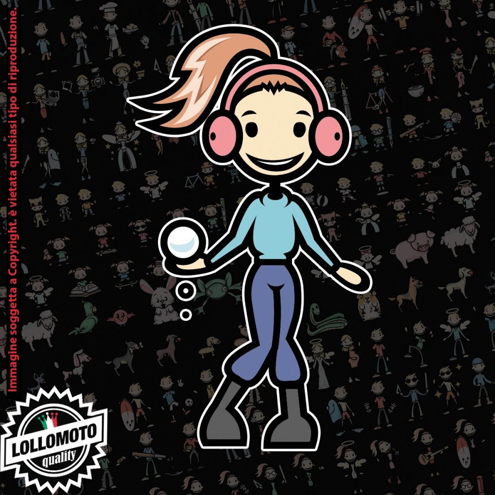 Ragazza sulla neve StickMan© 2.0 Colorati Adesivi Famiglia Vetro Auto Stickers Family Stickers Family Decal