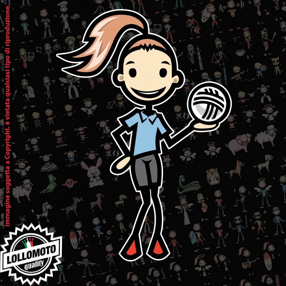 Ragazza pallavolo StickMan© 2.0 Colorati Adesivi Famiglia Vetro Auto Stickers Family Stickers Family Decal