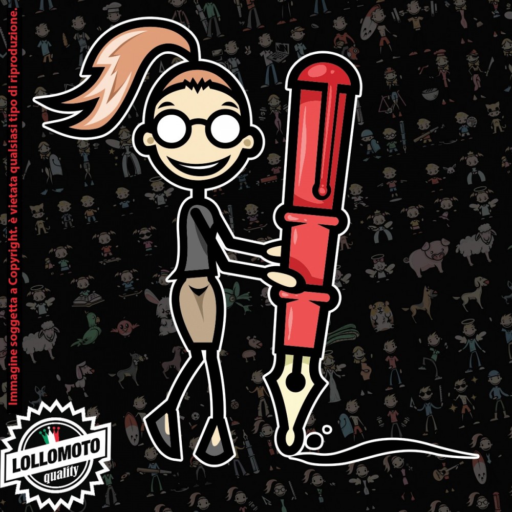 Ragazza con penna StickMan© 2.0 Colorati Adesivi Famiglia Vetro Auto Stickers Family Stickers Family Decal