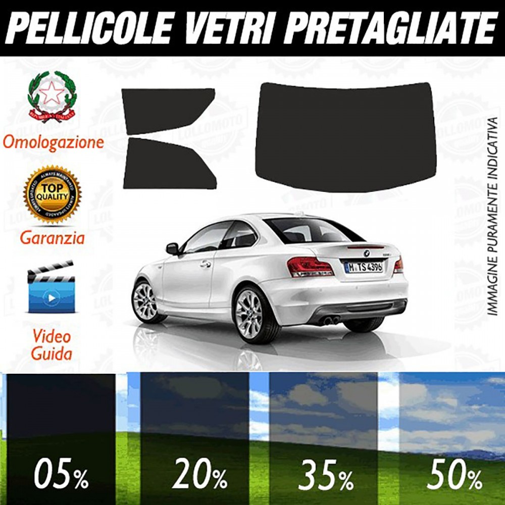 Bmw Serie 1 Coupé 08-13 Pellicole Oscuramento Vetri Auto Pre