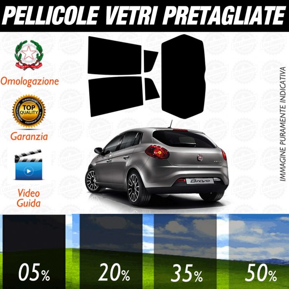 Fiat Bravo 5P 07-16 Pellicole Oscuramento Vetri Posteriori Auto