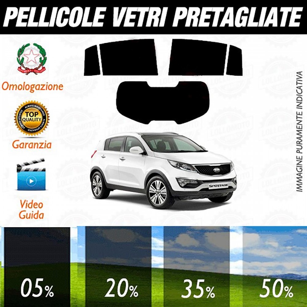 Kia Sportage 11-16 Pellicole Oscuramento Vetri Auto Pre Tagliate a Misura
