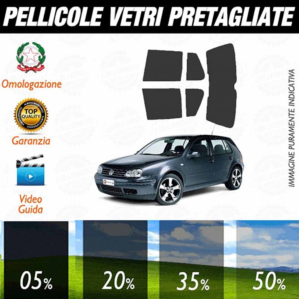 Volkswagen Golf 4 5P 98-03 Pellicole Oscuramento Vetri Auto Pre