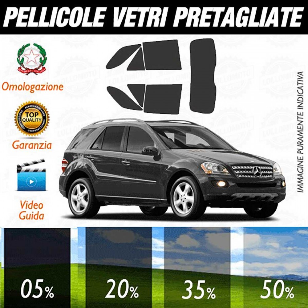 Mercedes Ml 05-11 Pellicole Oscuramento Vetri Auto Pre Tagliate