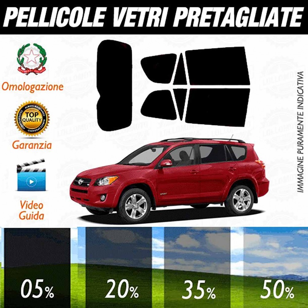 Toyota Rav 4 08-10 Pellicole Oscuramento Vetri Auto Pre