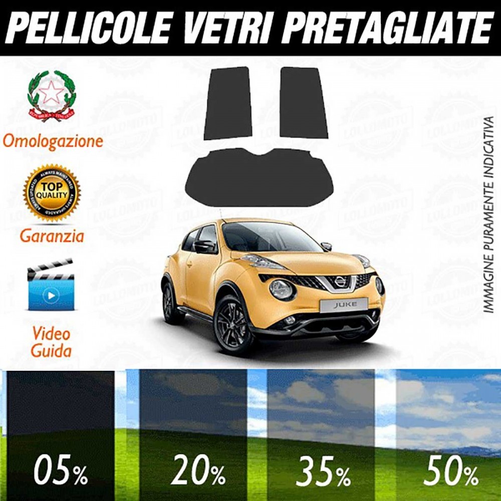 Nissan Juke 11-15 Pellicole Oscuramento Vetri Auto Pre Tagliate