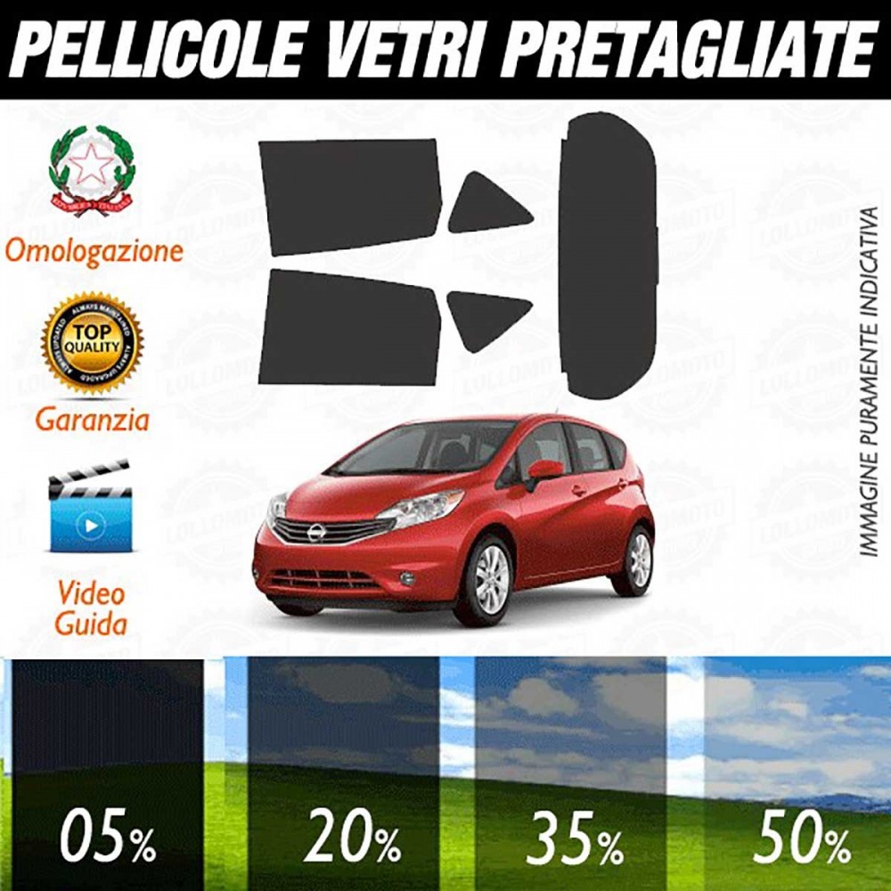 Nissan Note 2014 Pellicole Oscuramento Vetri Auto Pre Tagliate