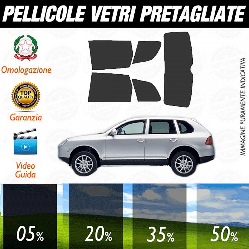 Porsche Cayenne 04-09 Pellicole Oscuramento Vetri Auto Pre