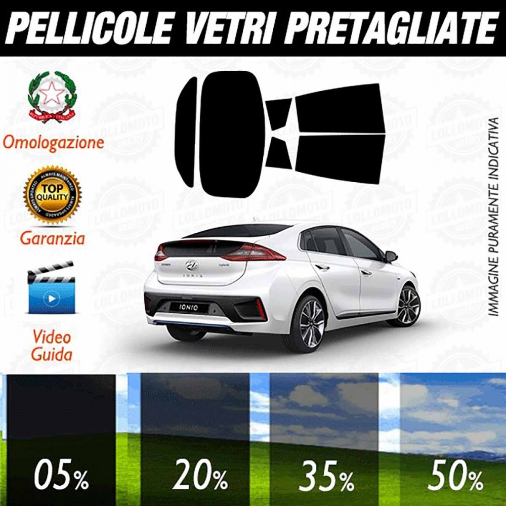 Hyundai Ioniq Ibrida 16-17 Pellicole Oscuramento Vetri Auto Pre Tagliate a Misura