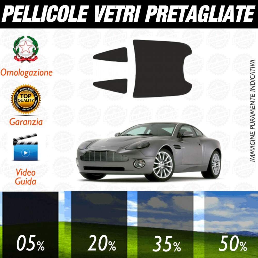 Aston Martin Vanquish dal 2001 al 2004 Pellicole Oscuramento Vetri Auto Pre Tagliate a Misura