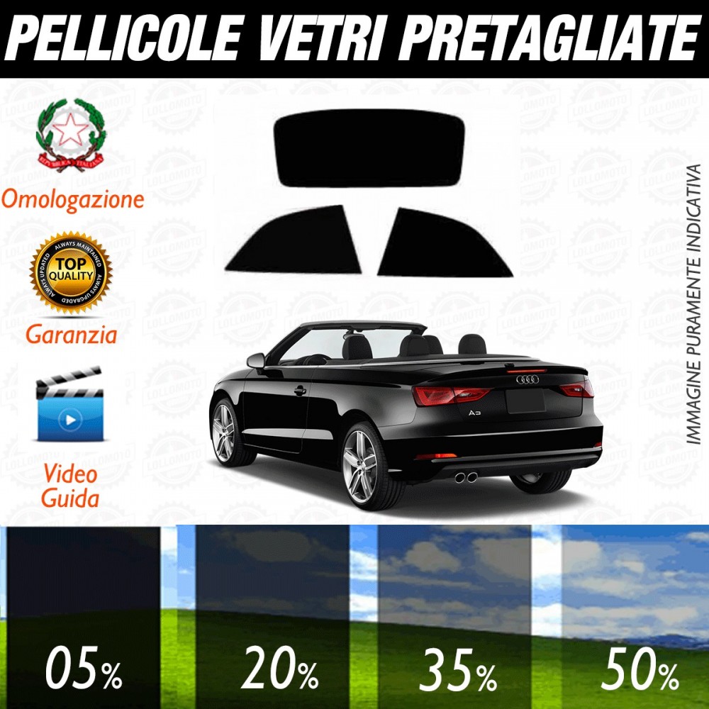 Audi A3 5P dal 1996 al 2003 Pellicole Oscuramento Vetri Auto Pre Tagliate a Misura