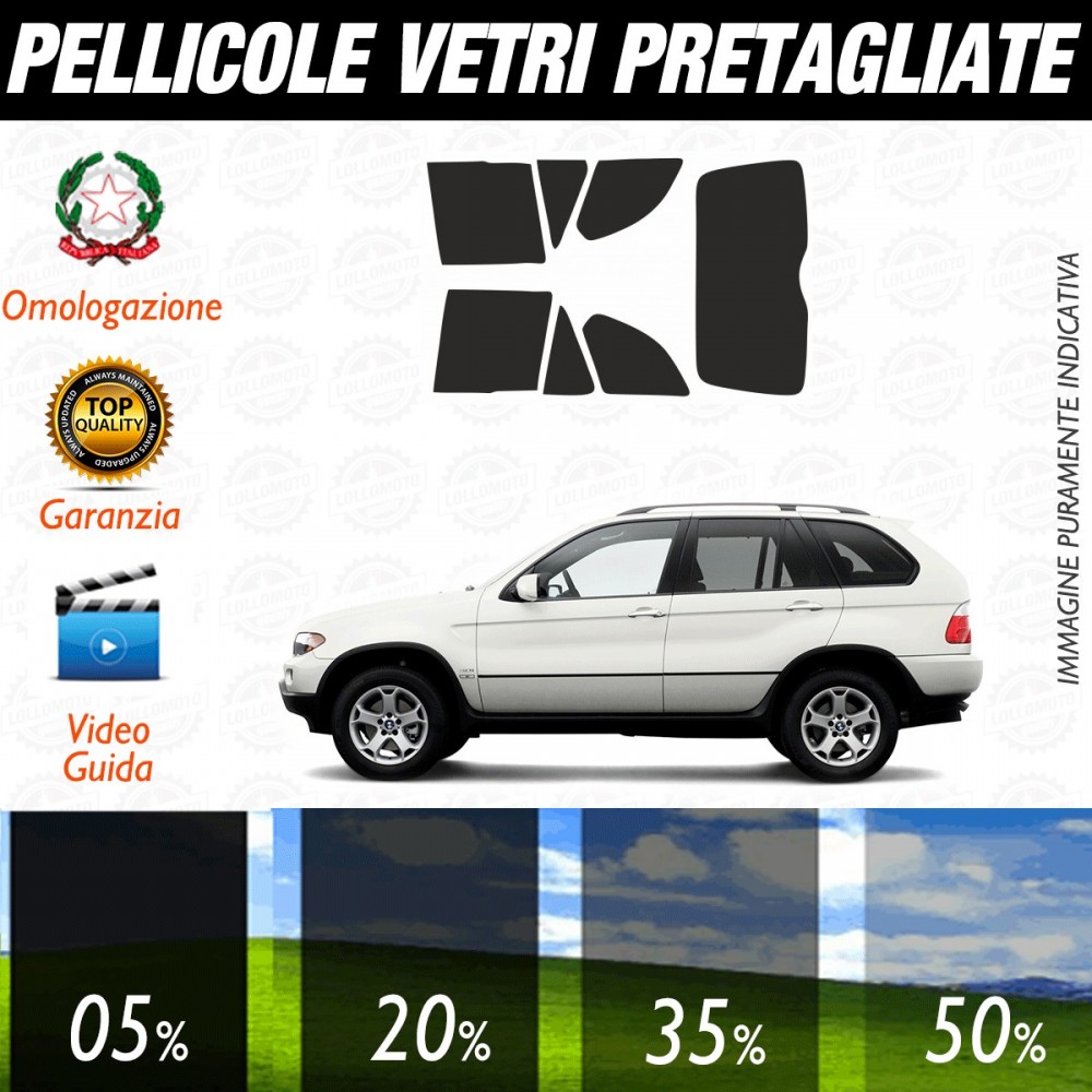 Bmw X5 dal 2015 ad OGGI Pellicole Oscuramento Vetri Posteriori Auto Pre Tagliate a Misura