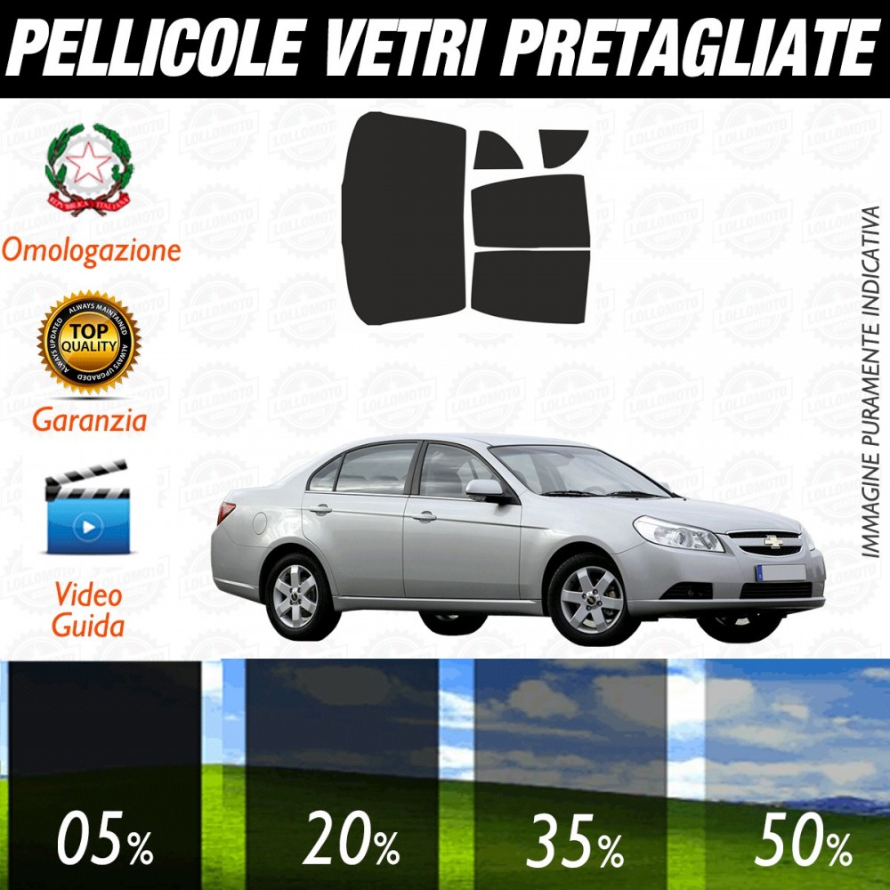 Chevrolet Epica dal 2006 al 2008 Pellicole Oscuramento Vetri Posteriori Auto Pre Tagliate a Misura